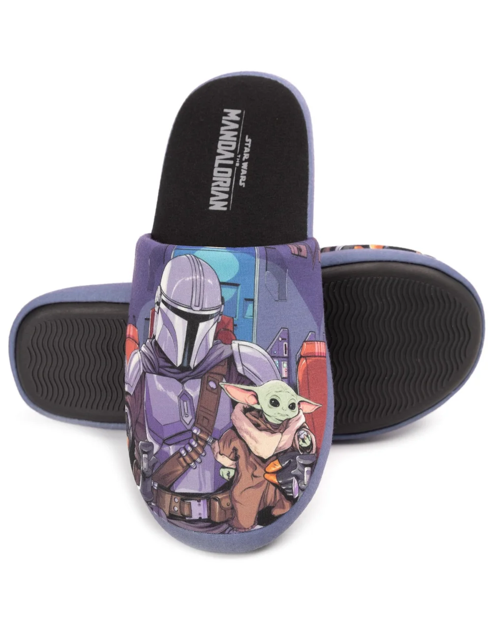 Vanilla Underground Star Wars Black Mandalorian Baby Yoda Mule Slippers - Size 7-8 Image 5