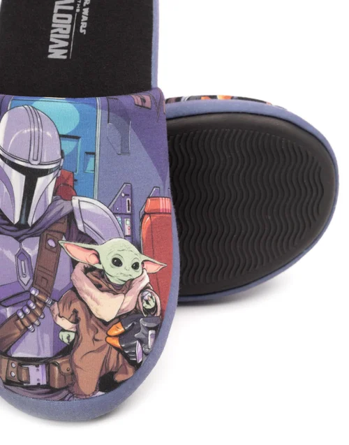 Vanilla Underground Star Wars Black Mandalorian Baby Yoda Mule Slippers - Size 7-8 Image 4