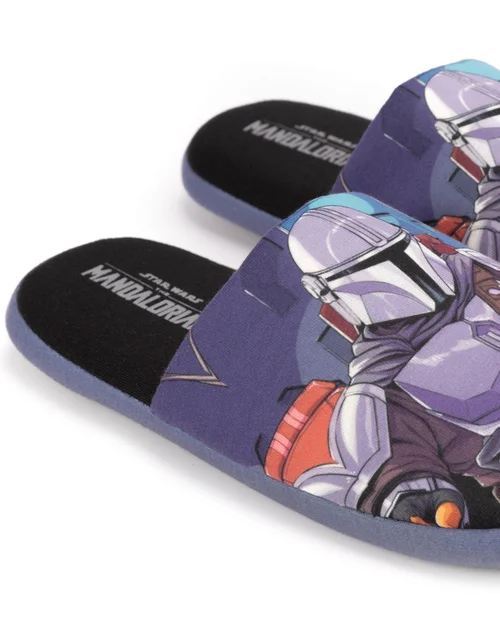 Vanilla Underground Star Wars Black Mandalorian Baby Yoda Mule Slippers - Size 7-8 Image 3