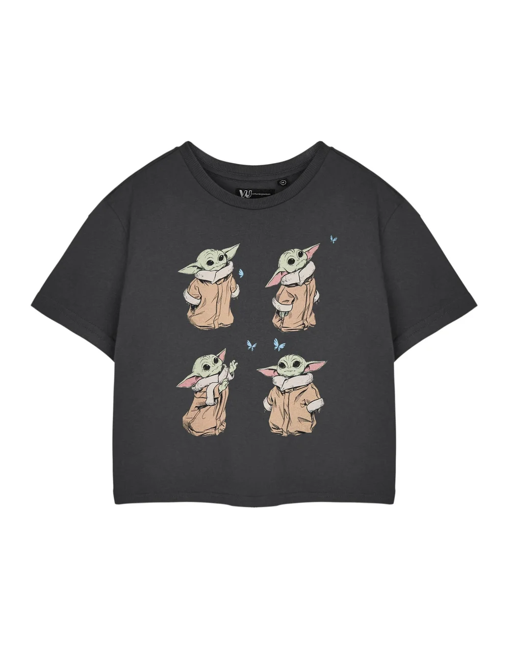Vanilla Underground Star Wars The Mandalorian Grey Grogu Baby Yoda Cropped T Shirt - L Image 1