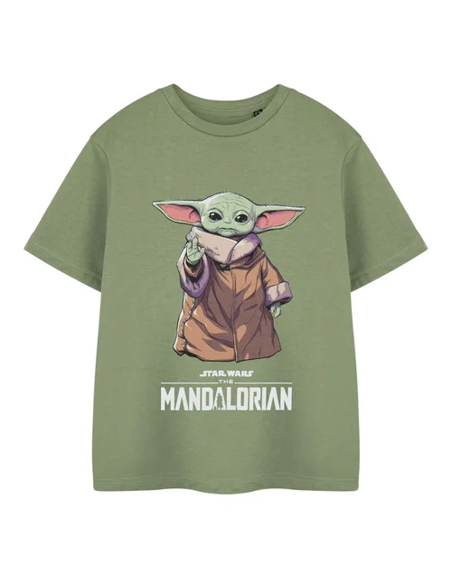 Star Wars Khaki The Mandalorian Grogu Kids T Shirt (3-14 Years) - 11-12 Yrs Image 1