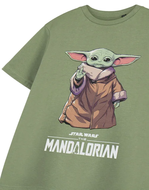 Star Wars Khaki The Mandalorian Grogu Kids T Shirt (3-14 Years) - 11-12 Yrs Image 5