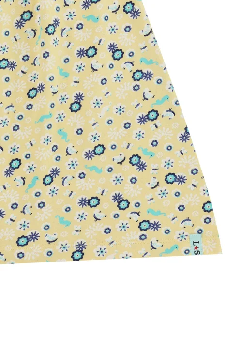 Lilly & Sid Organic Cotton Yellow Sea Floral Print Dress (24 Months- 7 Years) - 2-3 Yrs Image 4