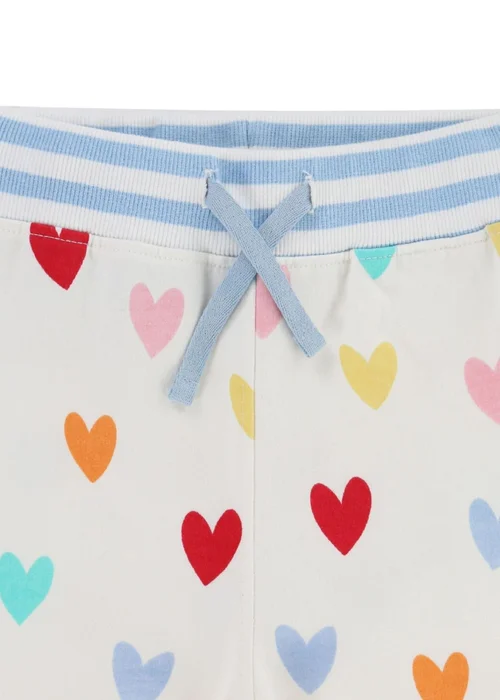 Lilly & Sid Organic Cotton White Heart Print Joggers (12 Months- 8 Years) - 12 - 18 months Image 4