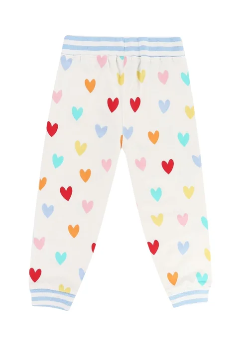 Lilly & Sid Organic Cotton White Heart Print Joggers (12 Months- 8 Years) - 12 - 18 months Image 3
