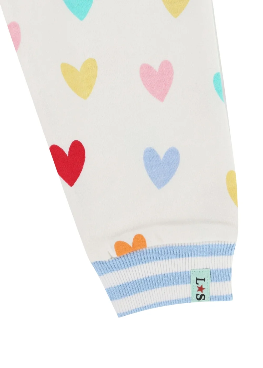 Lilly & Sid Organic Cotton White Heart Print Joggers (12 Months- 8 Years) - 12 - 18 months Image 5