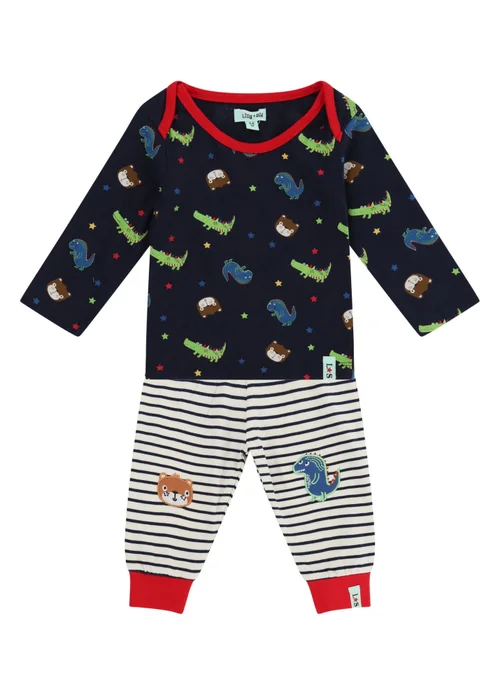 Lilly & Sid Multicoloured Dinosaur Print Top & Jogger Set (0- 24 Months) - 0-3 months Image 2