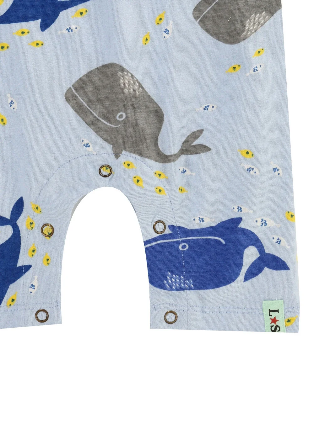 Lilly & Sid Multi Blue Whale Print Romper (0-12 Months) - 0-3 months Image 4