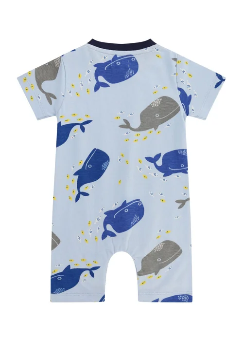 Lilly & Sid Multi Blue Whale Print Romper (0-12 Months) - 0-3 months Image 3
