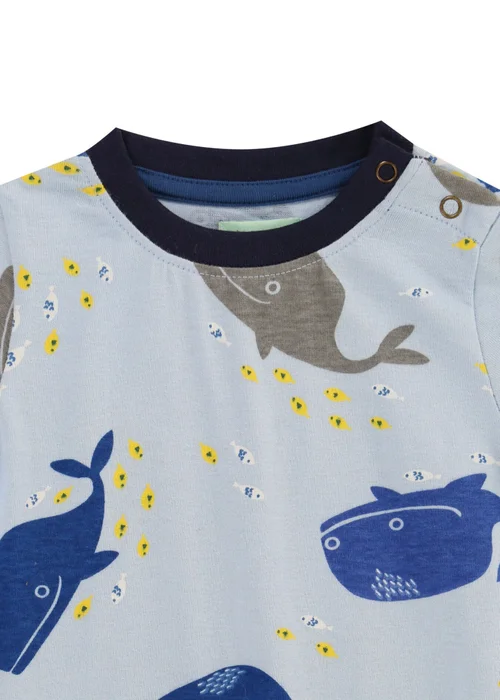 Lilly & Sid Multi Blue Whale Print Romper (0-12 Months) - 0-3 months Image 5