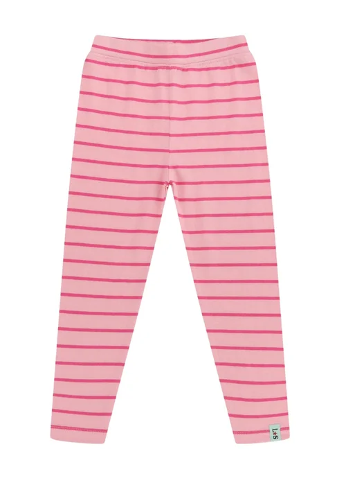 Lilly & Sid Pink Lilly Applique & Stripe Print Leggings 2 pack (24 Months- 8 Years) - 3-4 Yrs Image 4
