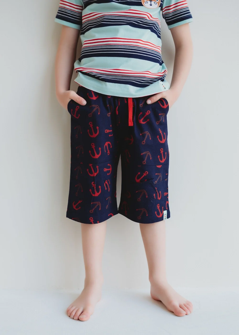 Lilly & Sid Organic Cotton Navy Anchor Print Shorts (24 Months- 8 Years) - 3-4 Yrs Image 5