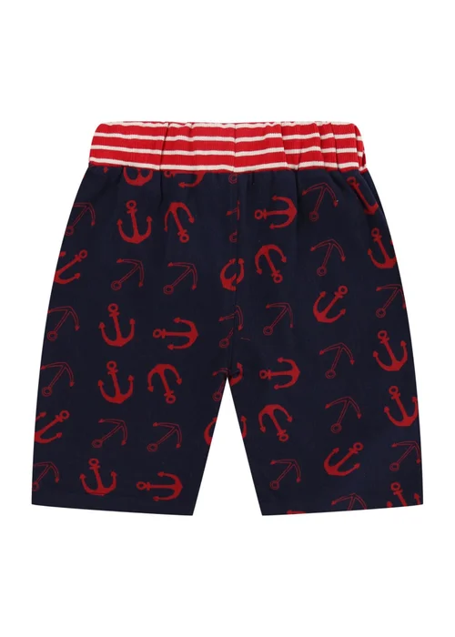 Lilly & Sid Organic Cotton Navy Anchor Print Shorts (24 Months- 8 Years) - 3-4 Yrs Image 4