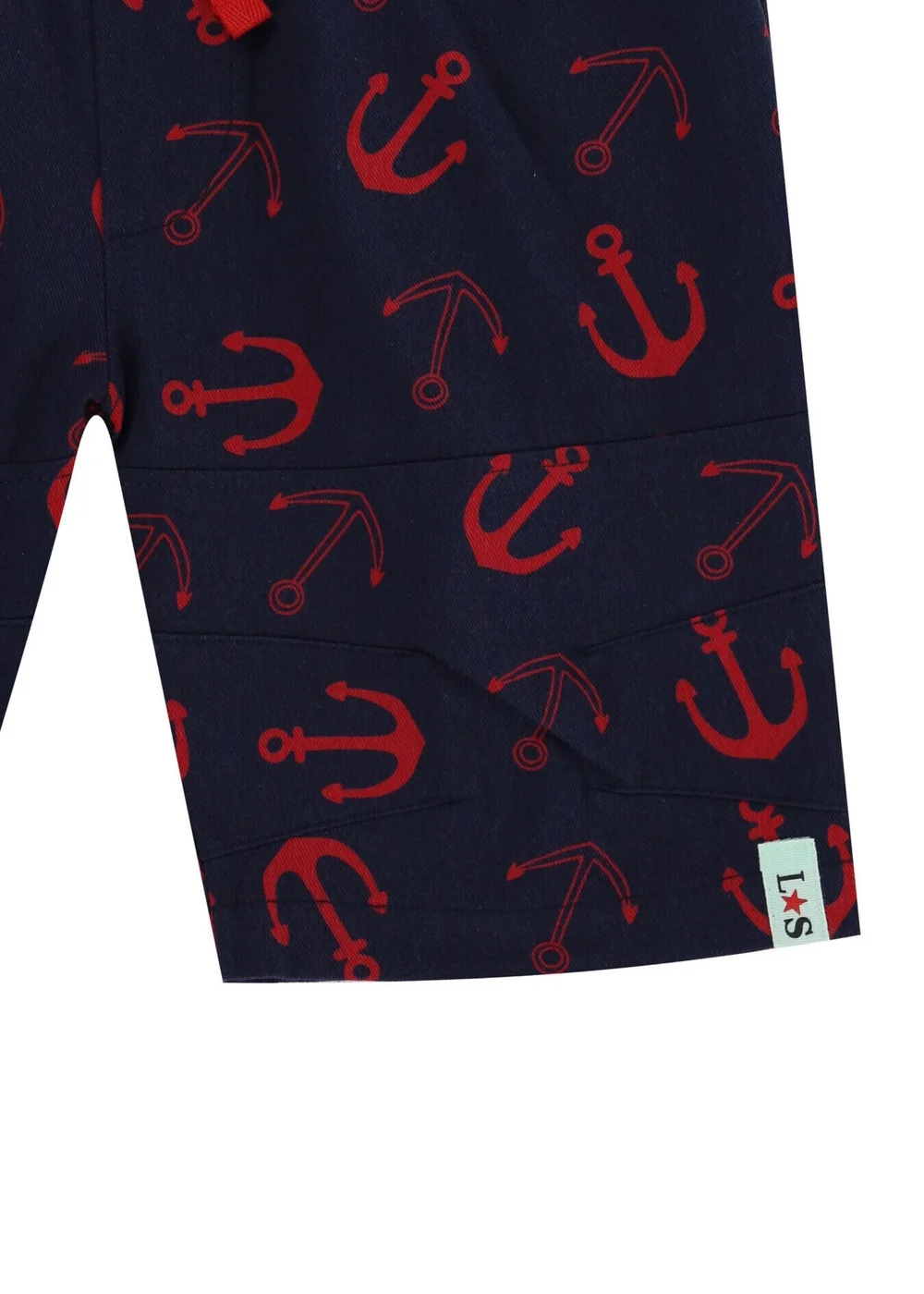 Lilly & Sid Organic Cotton Navy Anchor Print Shorts (24 Months- 8 Years) - 3-4 Yrs Image 3
