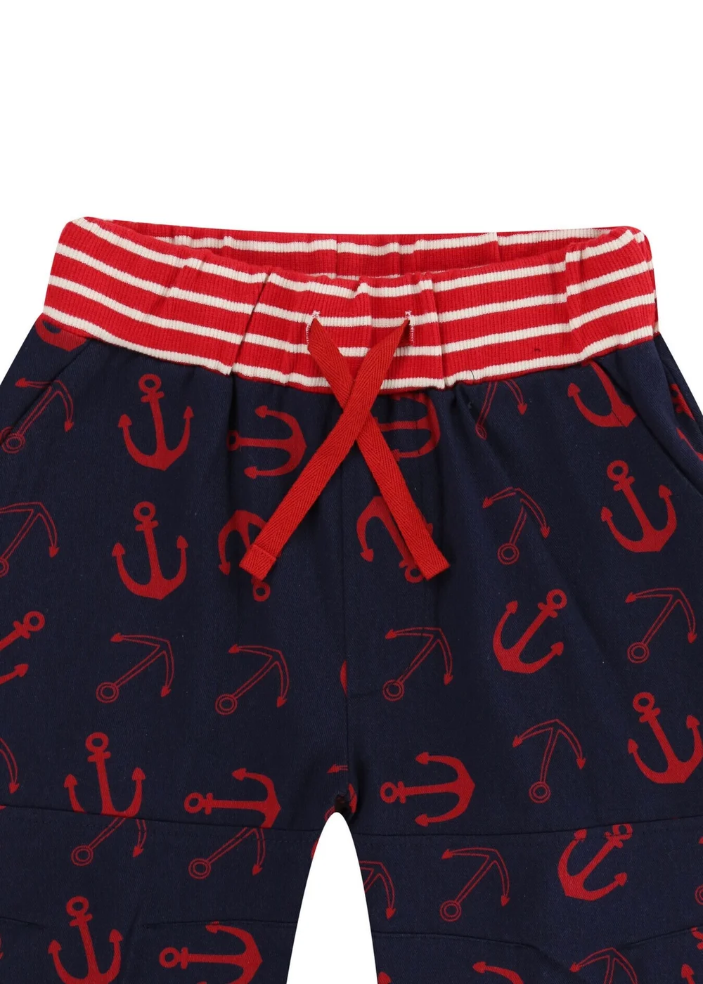 Lilly & Sid Organic Cotton Navy Anchor Print Shorts (24 Months- 8 Years) - 3-4 Yrs Image 2