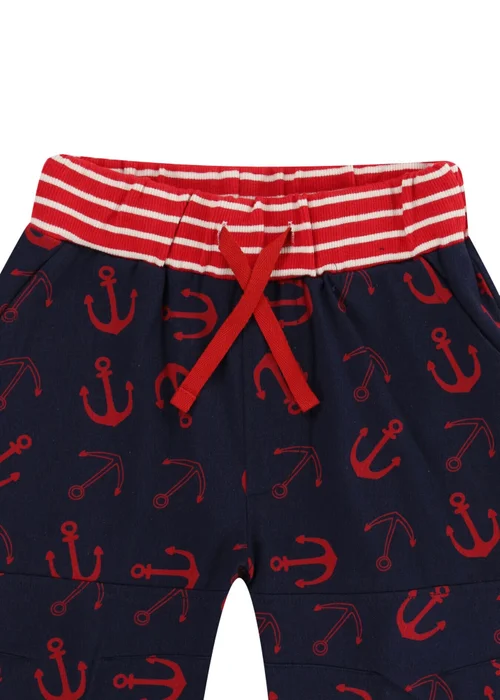Lilly & Sid Organic Cotton Navy Anchor Print Shorts (24 Months- 8 Years) - 3-4 Yrs Image 2