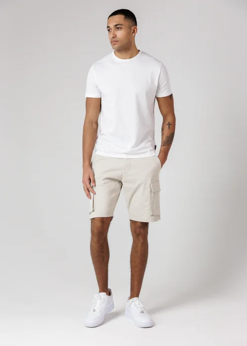 French Connection Stone Cotton Cargo Shorts - XL Image 4