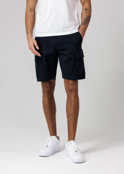 French Connection Navy Cotton Cargo Shorts 2 Pack - L Image 4
