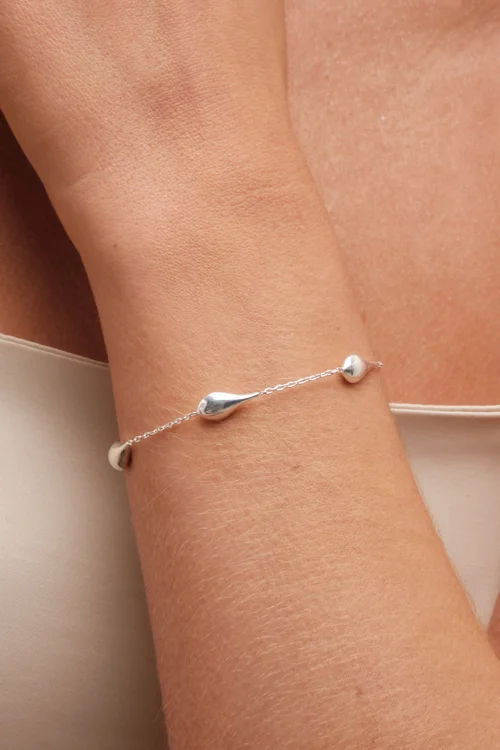Simply Silver Sterling Silver 925 Polished Nugget Orb Bracelet - One Size Image 3