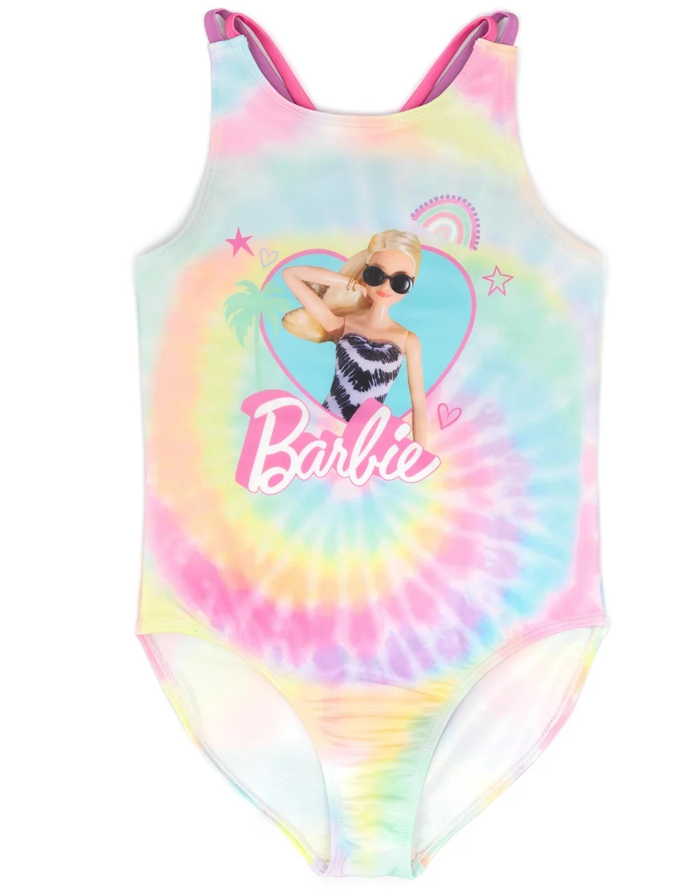 Barbie Kids Tie Dye 1 Piece Multi Coloured Swimsuit (3-12 Years) - Age 11-12 Years Image 1