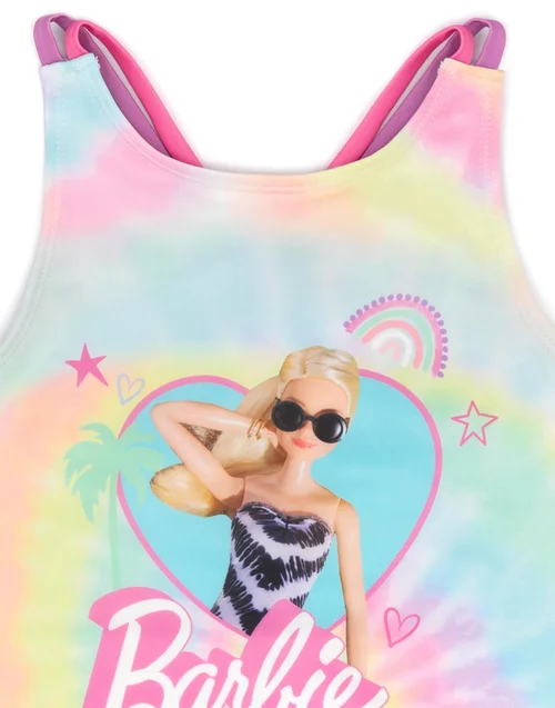 Barbie Kids Tie Dye 1 Piece Multi Coloured Swimsuit (3-12 Years) - Age 11-12 Years Image 5