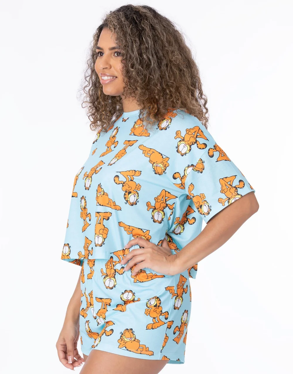 Garfield Blue Garfield All Over Print Shortie Pyjamas - Small Image 5