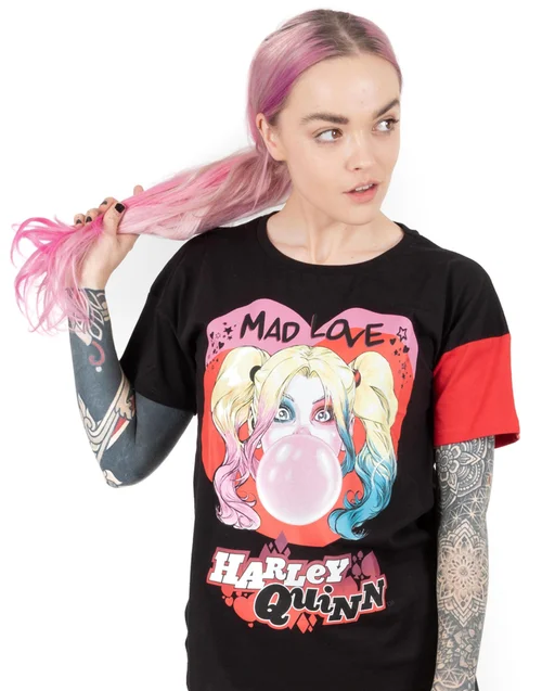 DC Comics Red Harley Quinn Mad Love Shortie Pyjamas - Small Image 3