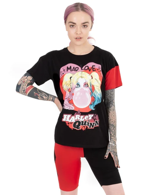 DC Comics Red Harley Quinn Mad Love Shortie Pyjamas - Small Image 2