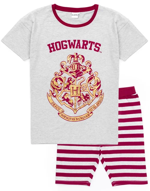 Vanilla Underground Harry Potter Grey Hogwarts Crest Shortie Pyjamas - Small Image 3