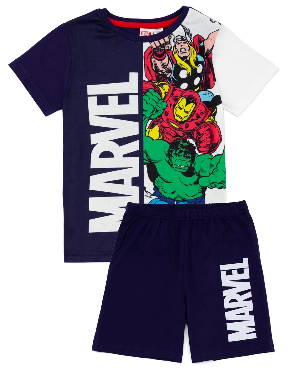 Vanilla Underground Marvel Avengers Kids Shortie Pyjamas (2-8 Years) - Age 6-7 Years Image 1