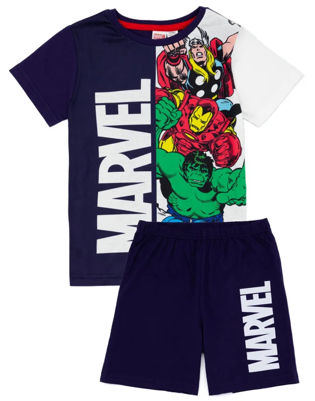 Vanilla Underground Marvel Avengers Kids Shortie Pyjamas (2-8 Years)