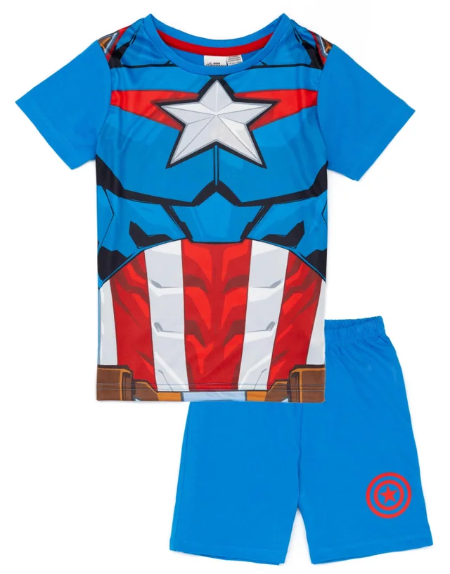 Vanilla Underground Marvel Captain America Kids Shortie Pyjamas (2-8 Years)