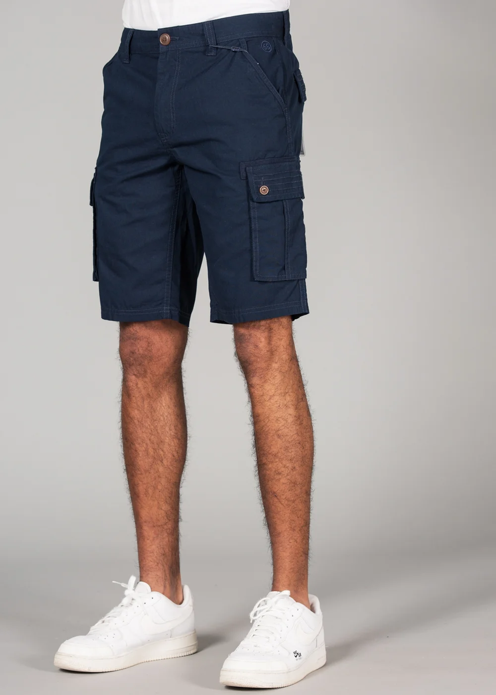 Tokyo Laundry Navy Cotton Cargo-Style Short with Pockets - M Image 4