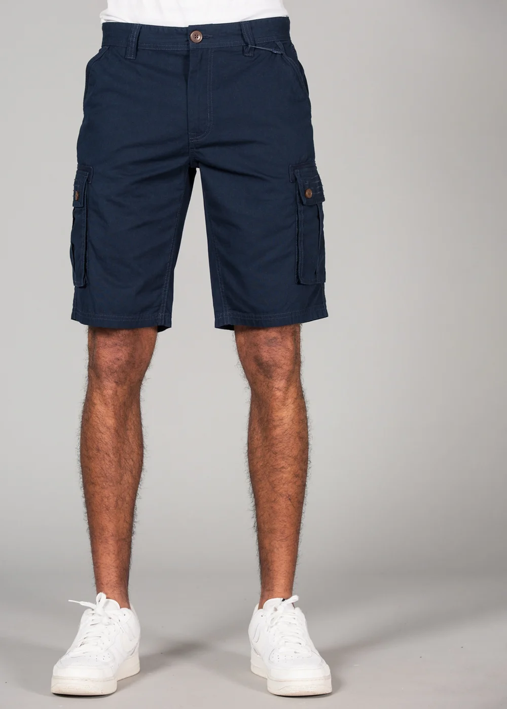 Tokyo Laundry Navy Cotton Cargo-Style Short with Pockets - M Image 1