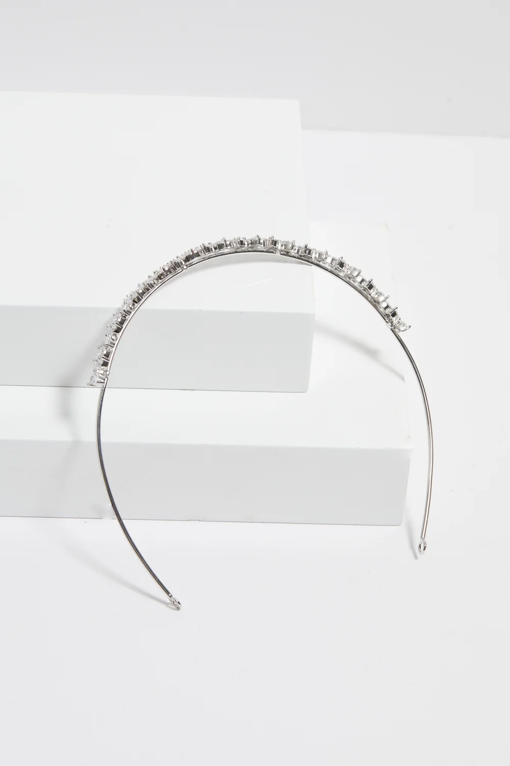 Jon Richard Silver Plated Crystal Floral Single Row Headband - One Size Image 3