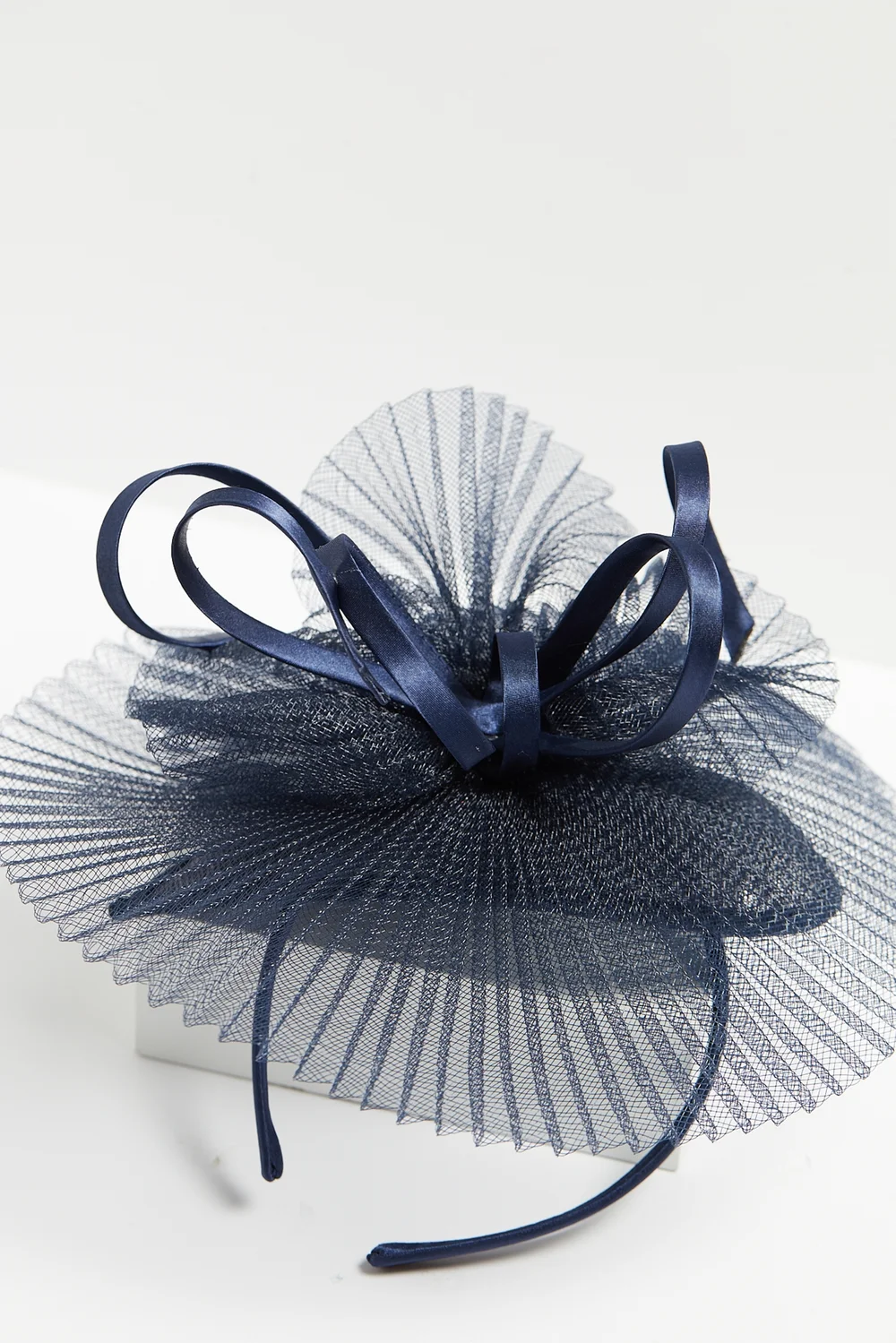 Jon Richard Navy Pleated Fascinator - One Size Image 2