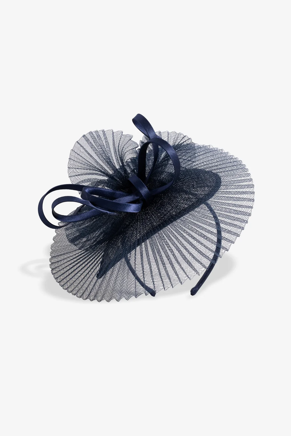 Jon Richard Navy Pleated Fascinator - One Size Image 1