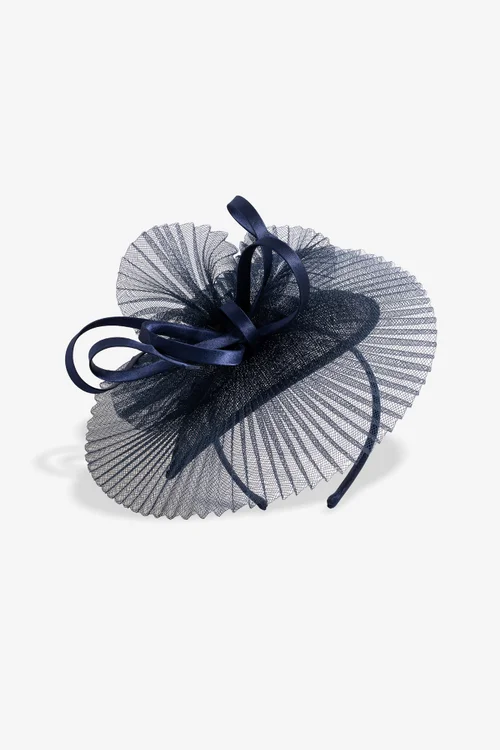 Jon Richard Navy Pleated Fascinator - One Size Image 1