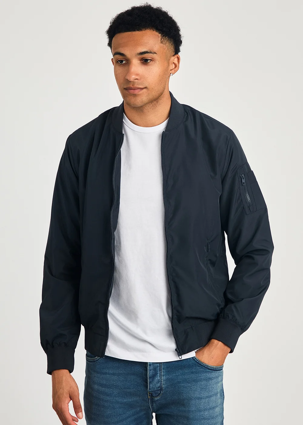 French Connection Navy MA1 Technical Bomber Jacket - XL Image 1