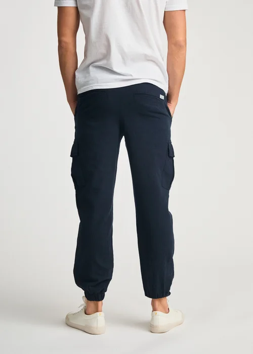 Tokyo Laundry Navy Linen Blend Cargo-Style Trousers - XL Image 2
