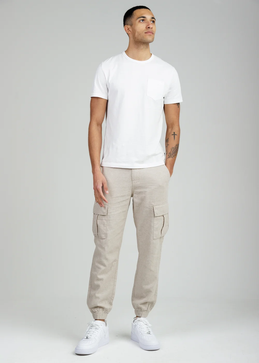 Tokyo Laundry Beige Linen Blend Cargo-Style Trousers - XL Image 3