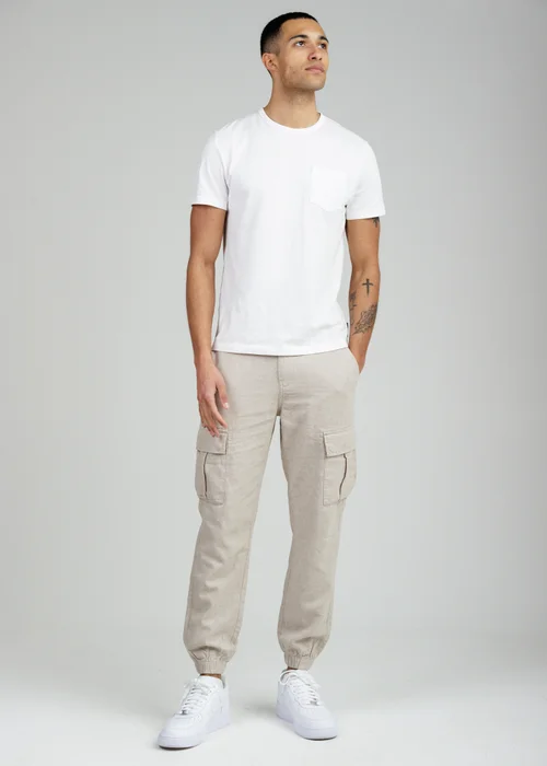 Tokyo Laundry Beige Linen Blend Cargo-Style Trousers - XL Image 3