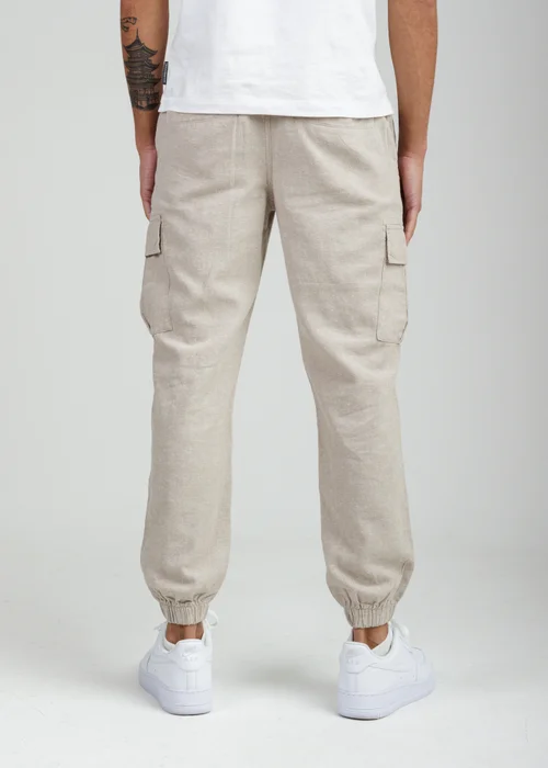 Tokyo Laundry Beige Linen Blend Cargo-Style Trousers - XL Image 2