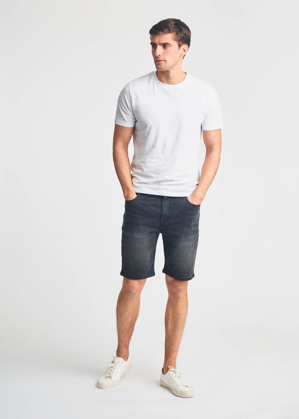 Tokyo Laundry Black Cotton Blend Regular-Fit Denim Shorts - L Image 4