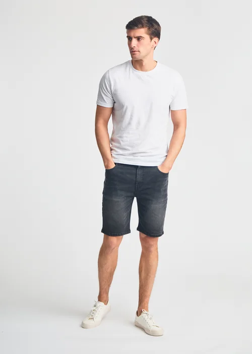 Tokyo Laundry Black Cotton Blend Regular-Fit Denim Shorts - L Image 4