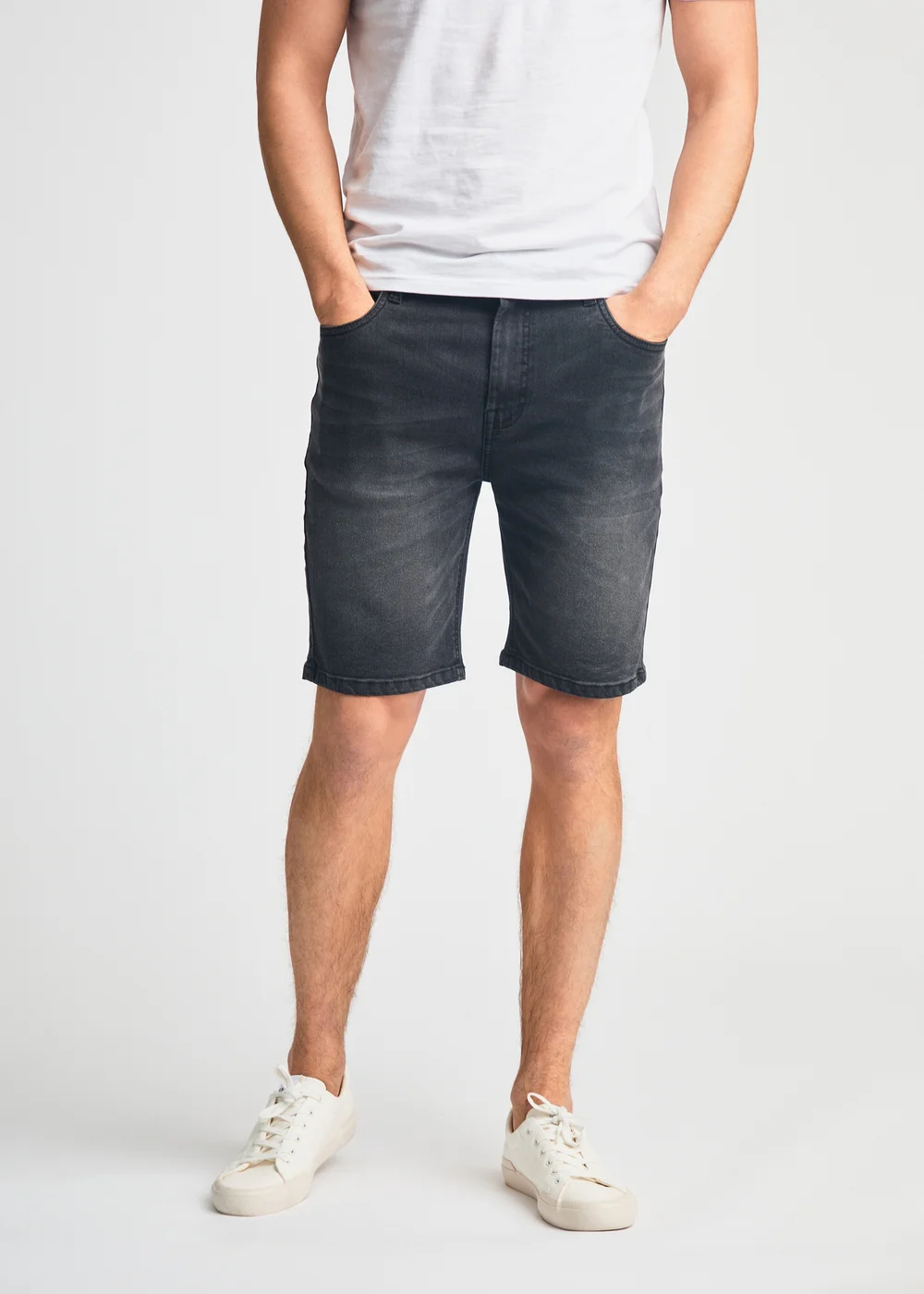Tokyo Laundry Black Cotton Blend Regular-Fit Denim Shorts - L Image 1