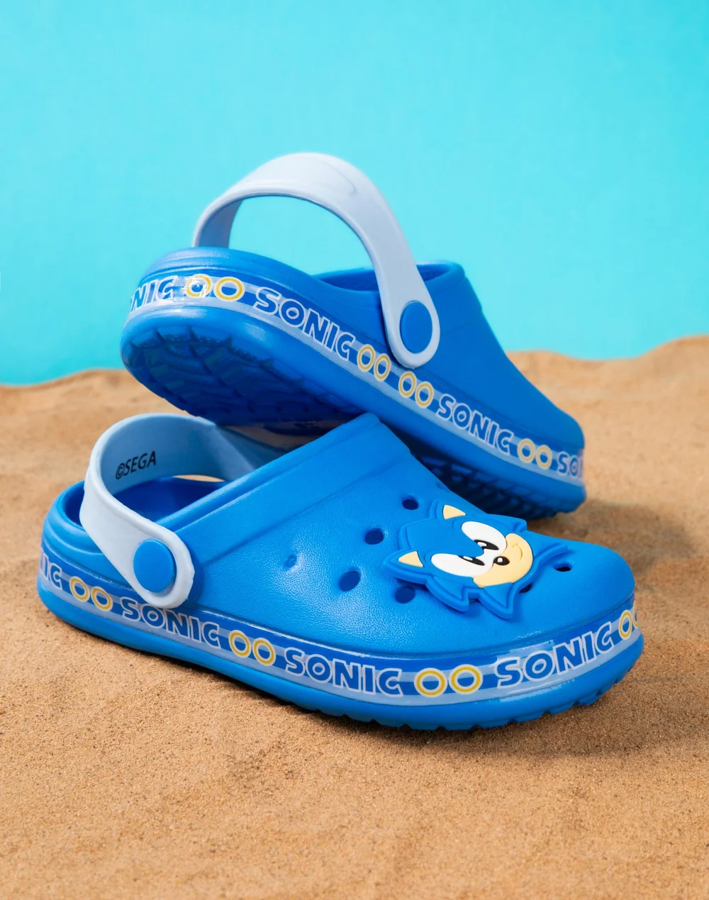 Sonic The Hedgehog Kids Blue Clogs (Younger 10-3 Older) - Size 1 Infants Footwear Image 2