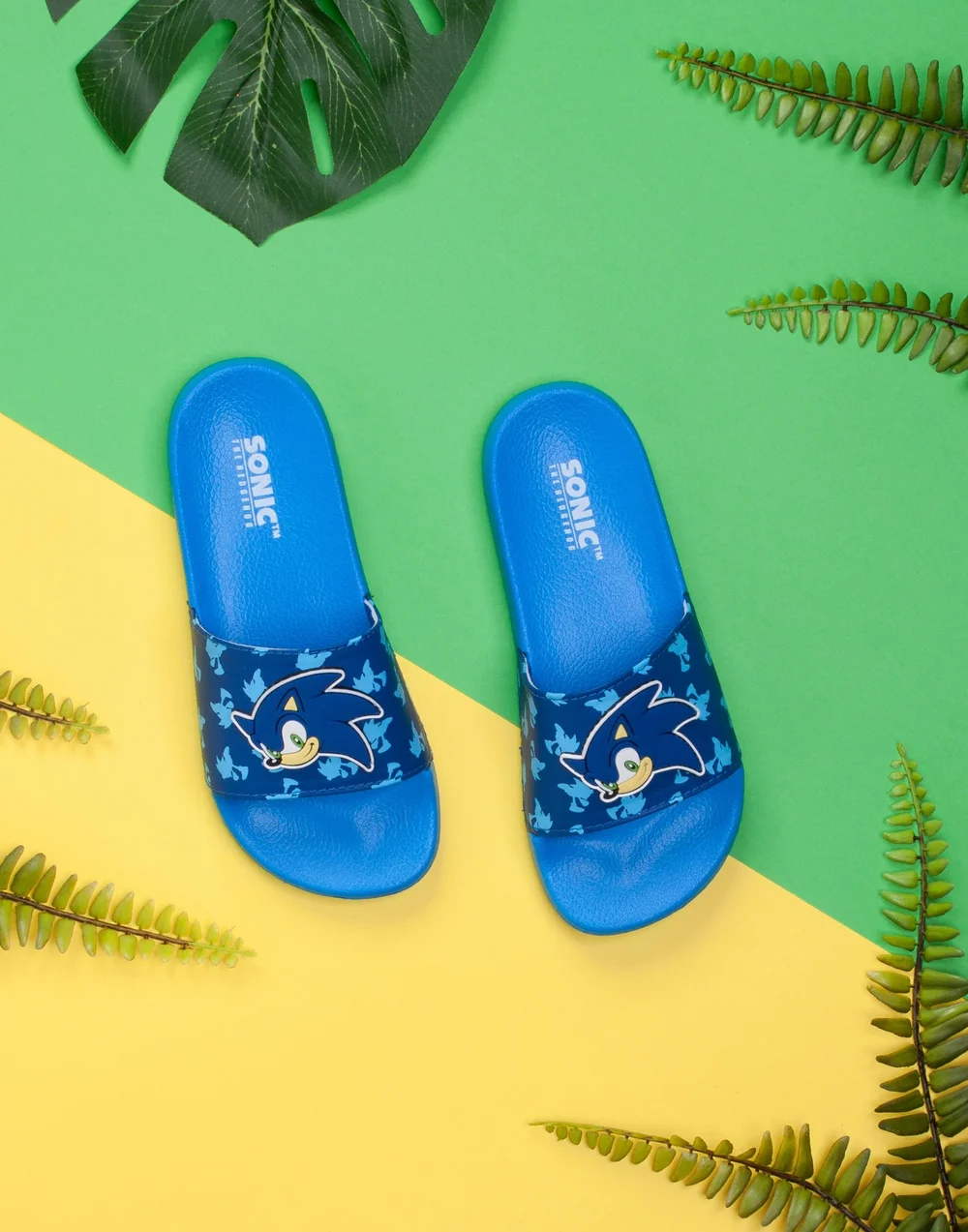 Vanilla Underground Sonic The Hedgehog Kids Blue Sliders (Younger 10-Older 3) - Size 1 Infants Footwear Image 2