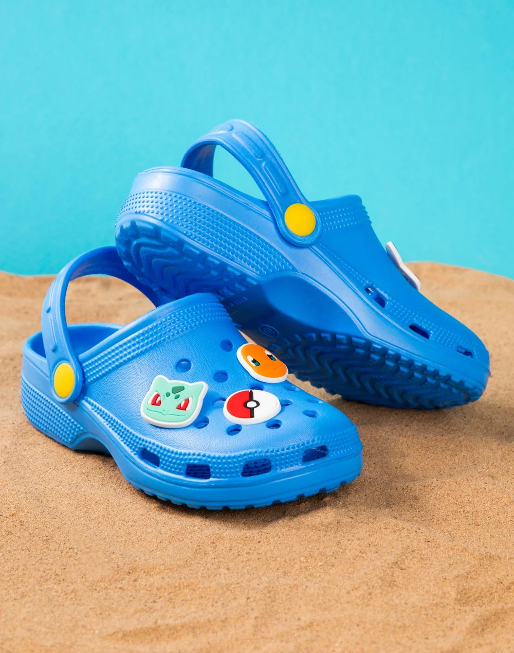 Vanilla Underground Pokemon Unisex Kids Blue Multi Badge Clogs (10-3 UK Child) - 1-1.5 Yrs Image 2