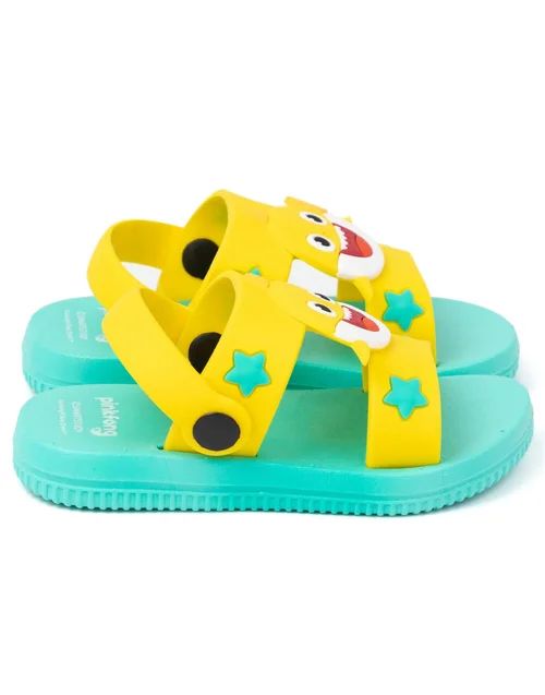 Vanilla Underground Baby Shark Kids Yellow Sandals (4-10 Younger) - Size 4 Infants Footwear Image 4